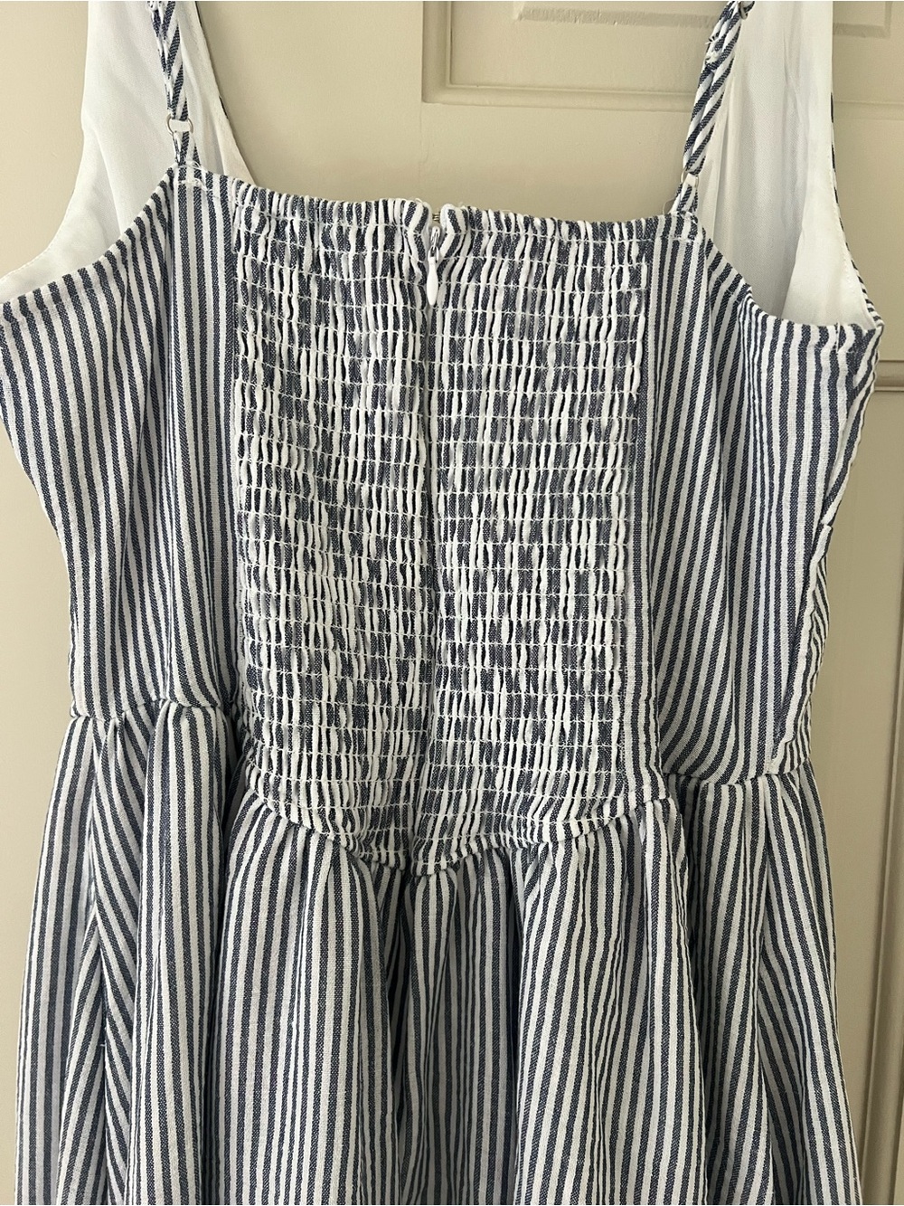 Workshop Republic Clothing Blue-and-White Corset Striped Midi Dress - Picture 6 of 7